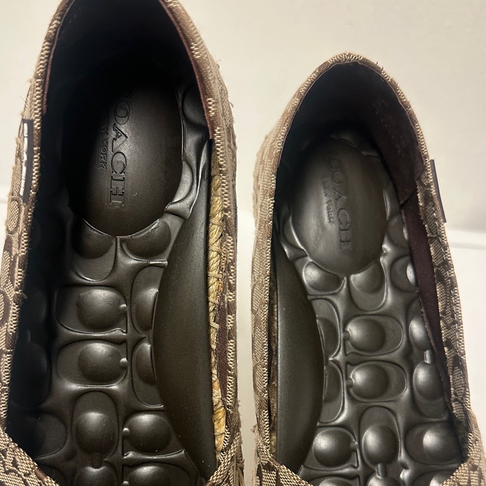 Coach signature jacquard espadrille flats. Brown Espadrille, Soft padded in sole - Picture 9 of 10